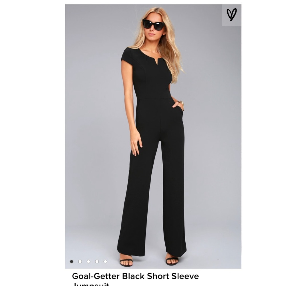 Lulus goal getter sleeved black jumpsuit